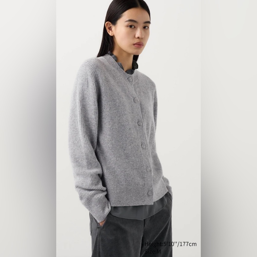 100% wool ribbed cardigan